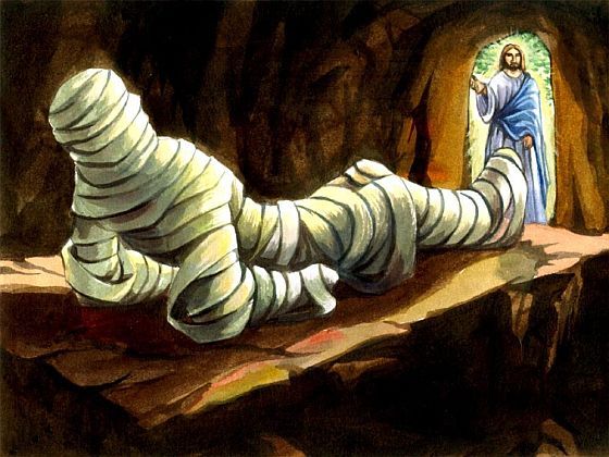 Jesus raises Lazarus from the grave 4 days after He died